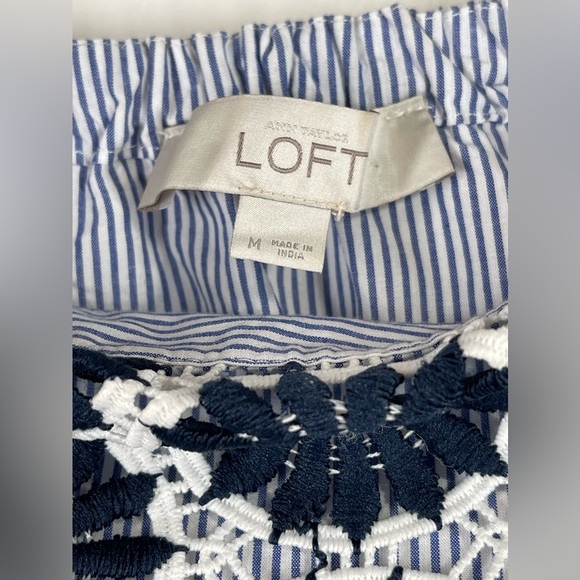 Ann Taylor LOFT Women’s Floral Seersucker Off the‎ Shoulder Blouse Size Medium - Picture 12 of 12